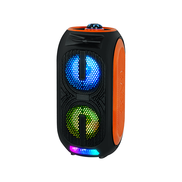 Dual 4 Inch Private Mould Portable Rechargeable Wireless Speaker With RGB Flashing Light-2