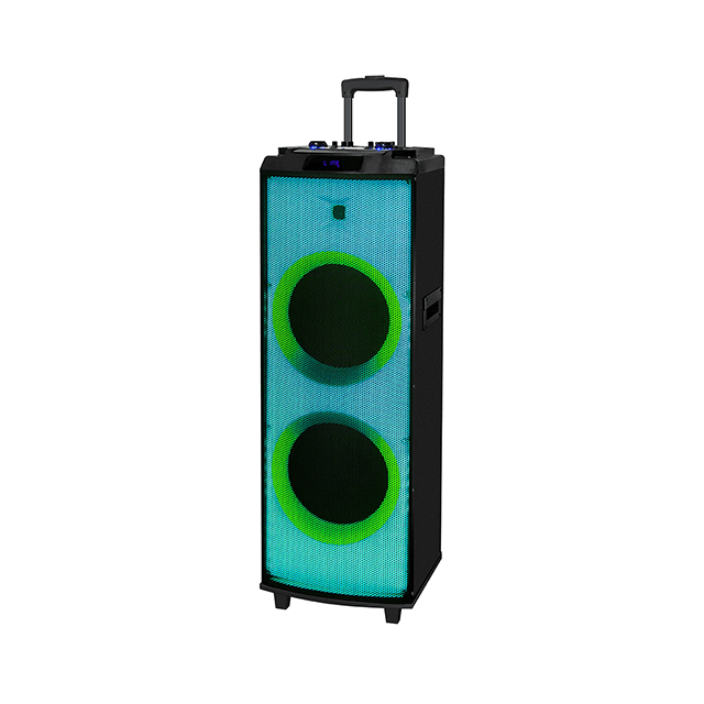 12 Inch Bluetooth Rechargeable Wooden Speaker With RGB Flame Light 