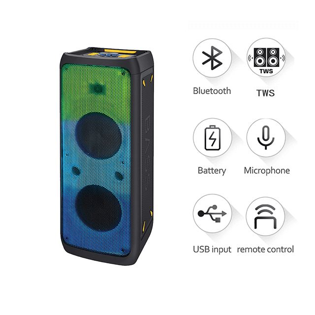 10 Inch Hot Sales Bluetooth Rechargeable Speaker With Party Flame Light