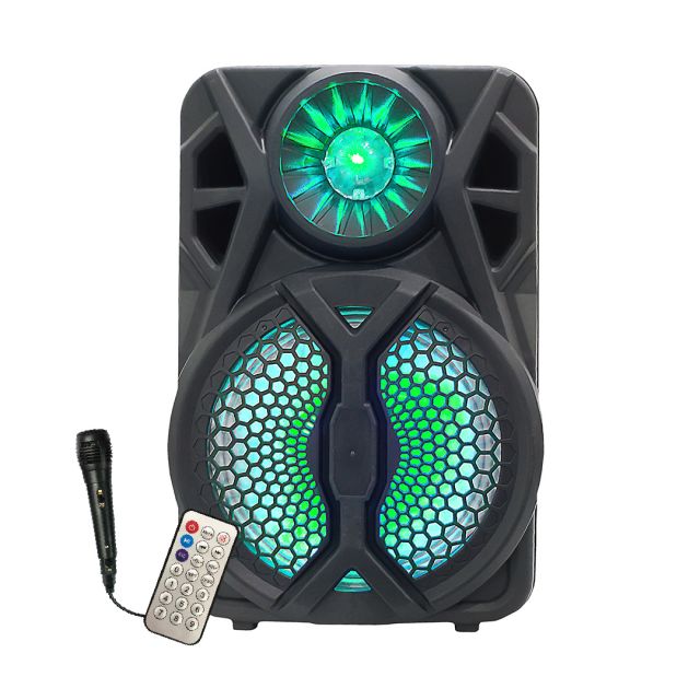 8 Inch Classic Bluetooth Rechargeable Speaker With RGB Flashing Lights
