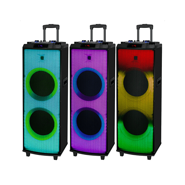 12 Inch Bluetooth Rechargeable Wooden Speaker With RGB Flame Light 