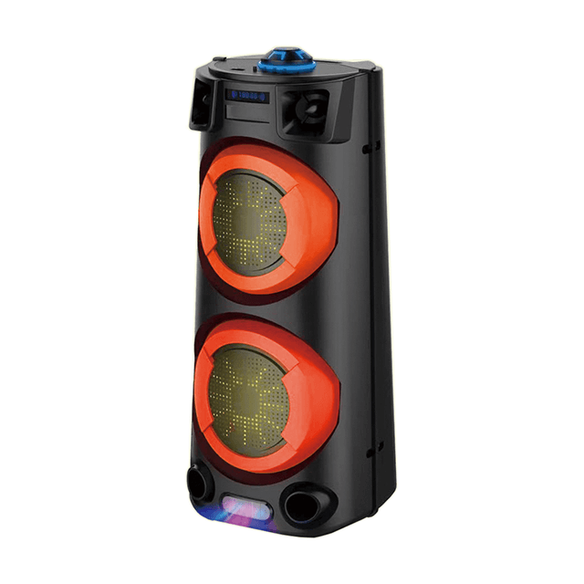 Dual 4 Inch Portable Bluetooth Rechargeable Speaker With Surround LED Party Light