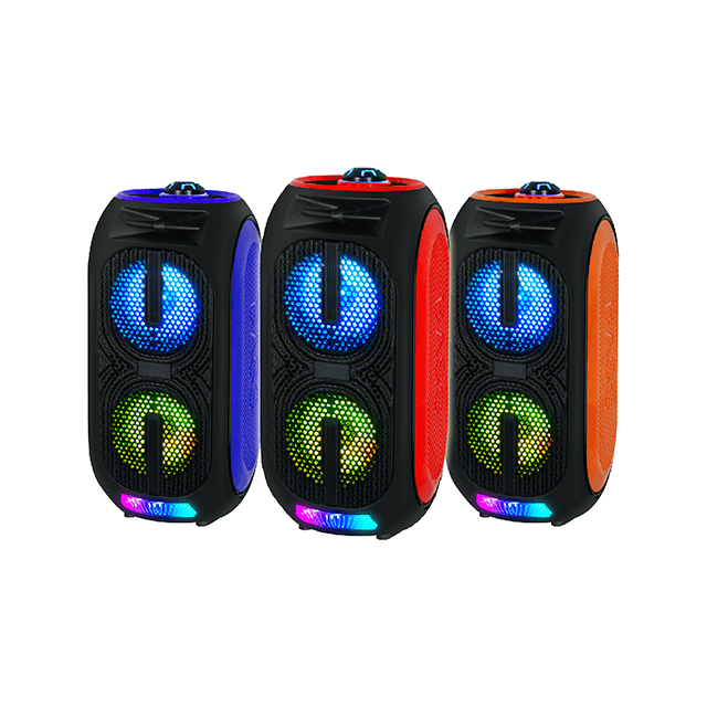 Dual 4 Inch Private Mould Portable Rechargeable Wireless Speaker With RGB Flashing Light-2