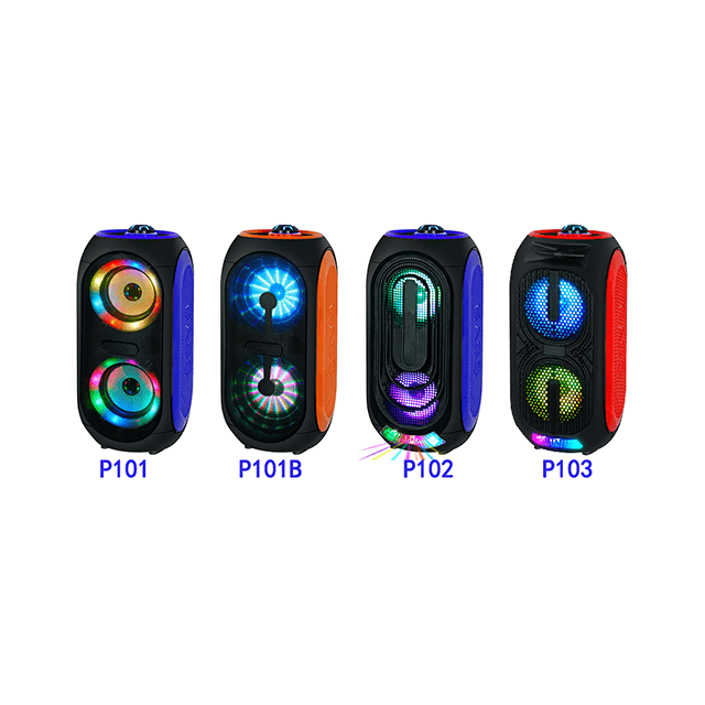 Dual 4 Inch Private Mould Portable Rechargeable Wireless Speaker With RGB Flashing Light