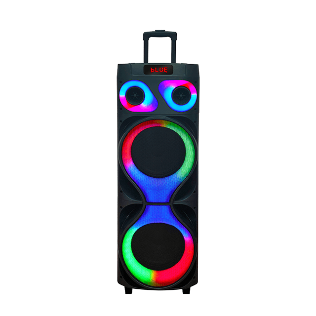 10 Inch Bluetooth Rechargeable Wooden Speaker With Party Ring Lights 