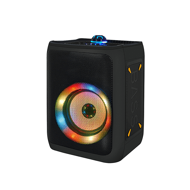 4 Inch Portable Bluetooth Rechargeable Speaker With RGB Ring Lights