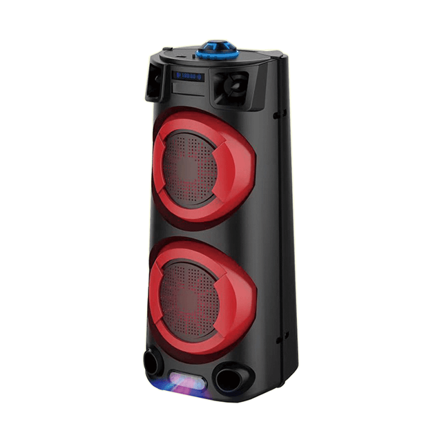 Dual 4 Inch Portable Bluetooth Rechargeable Speaker With Surround LED Party Light