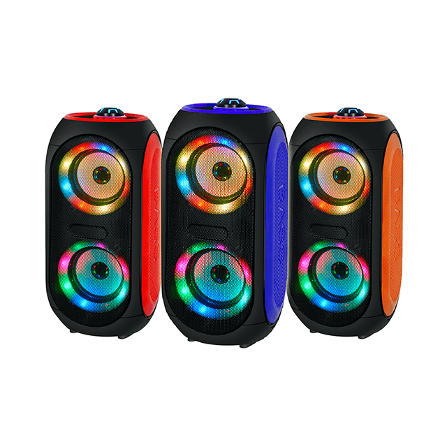 Dual 4 Inch Private Mould Portable Rechargeable Wireless Speaker With RGB Ring Light 