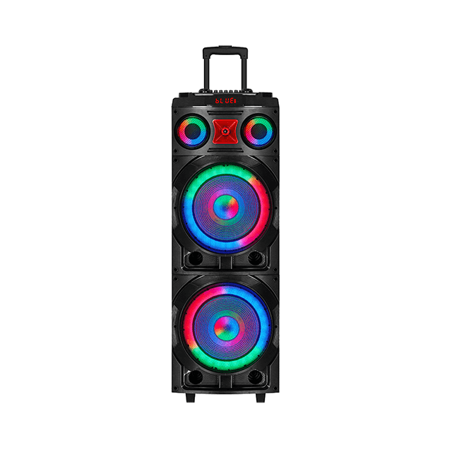12 Inch Bluetooth Rechargeable Wooden Speaker With RGB Ring Lights 