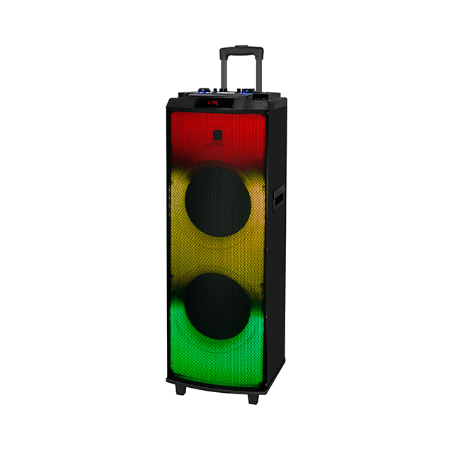 12 Inch Bluetooth Rechargeable Wooden Speaker With RGB Flame Light 