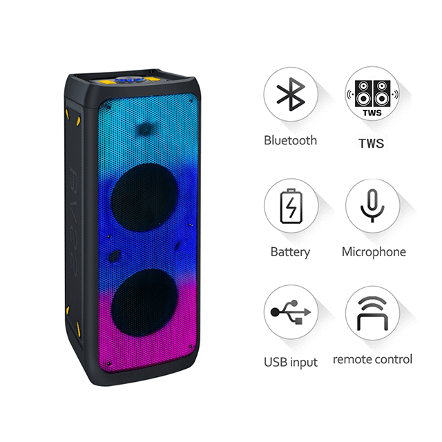 10 Inch Hot Sales Bluetooth Rechargeable Speaker With Party Flame Light