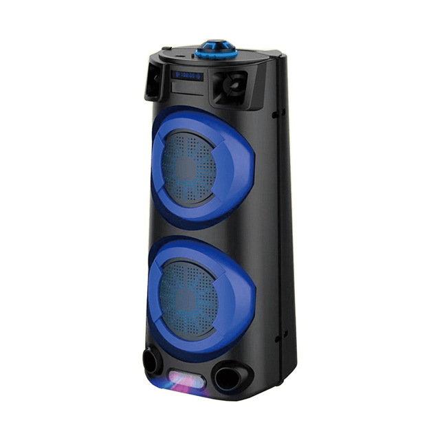 Dual 4 Inch Portable Bluetooth Rechargeable Speaker With Surround LED Party Light