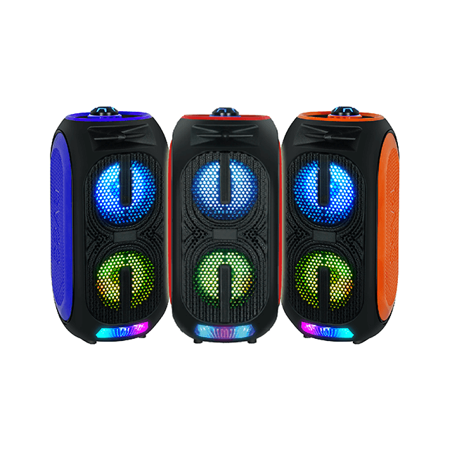 Dual 4 Inch Private Mould Portable Rechargeable Wireless Speaker With RGB Flashing Light-2