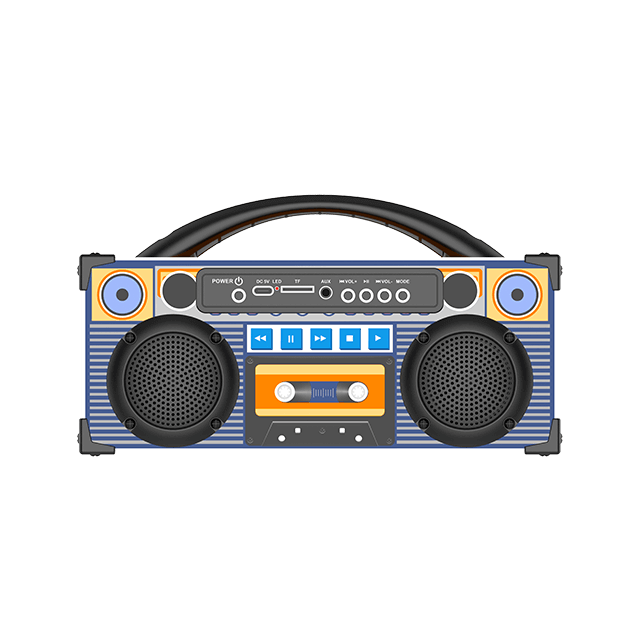 2 Inch Colorful Retro Design Portable Bluetooth Rechargeable Speaker