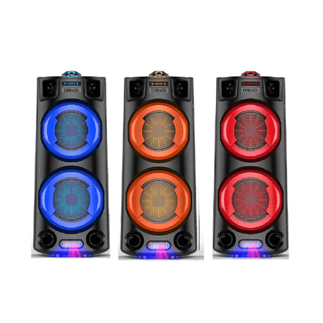 Dual 4 Inch Portable Bluetooth Rechargeable Speaker With Surround LED Party Light