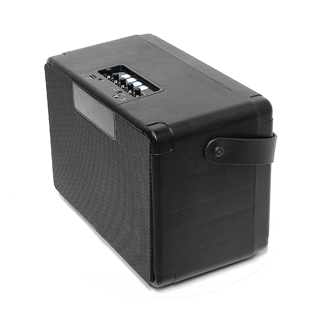 Dual 5 Inch Portable Bluetooth Rechargeable Speaker With Colorful Ring Lights