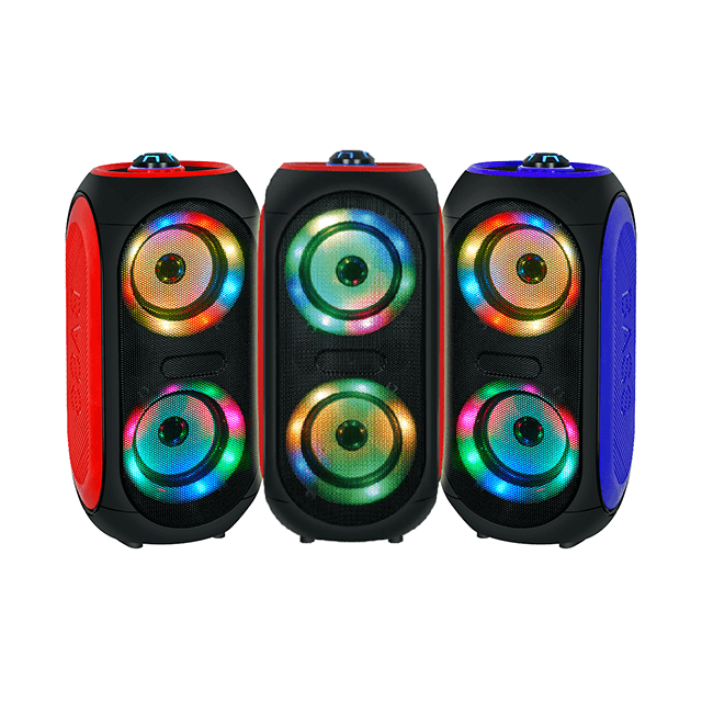 Dual 4 Inch Private Mould Portable Rechargeable Wireless Speaker With RGB Ring Light 