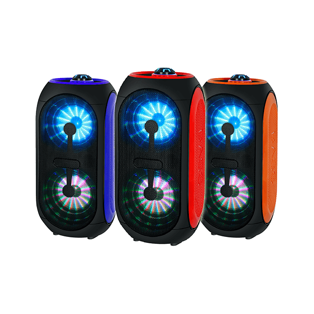 Dual 4 Inch Private Mould Portable Rechargeable Wireless Speaker With RGB Flashing Light
