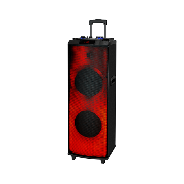 12 Inch Bluetooth Rechargeable Wooden Speaker With RGB Flame Light 