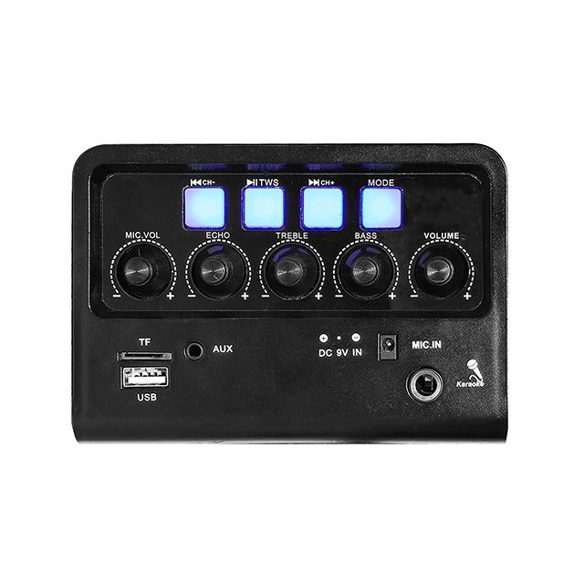 Easy-Carry 8 Inch Portable Bluetooth Rechargeable Speaker With RGB Ring Lights 