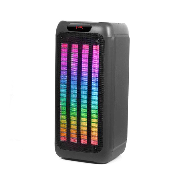 Dual 8 Inch Bluetooth Rechargeable Speaker With RGB Liquid Motion Light