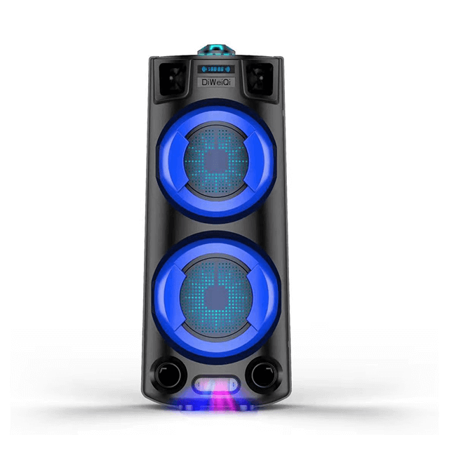 Dual 4 Inch Portable Bluetooth Rechargeable Speaker With Surround LED Party Light