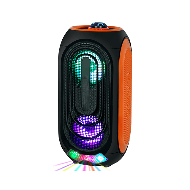 Dual 4 Inch Private Mould Portable Rechargeable Wireless Speaker With RGB Surround Flashing Light 
