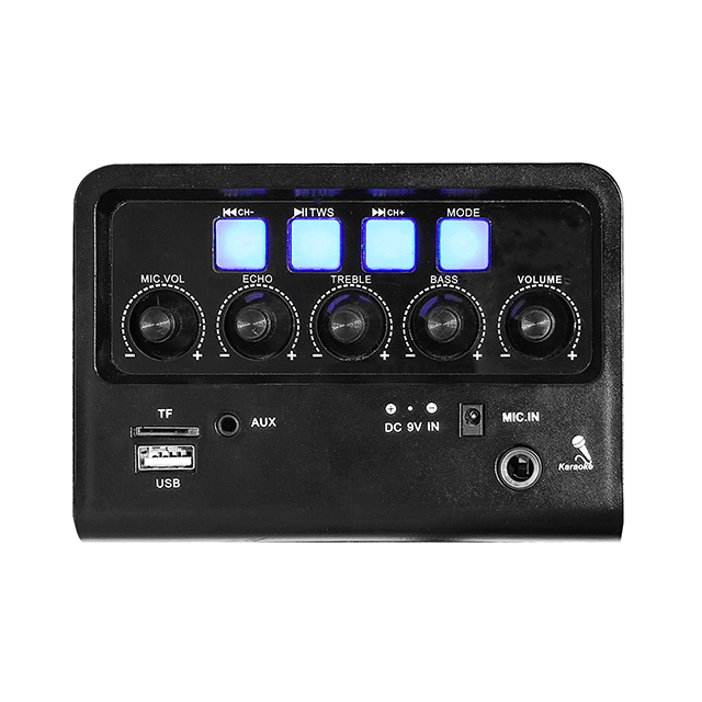 Dual 5 Inch Portable Bluetooth Rechargeable Speaker With Colorful Ring Lights