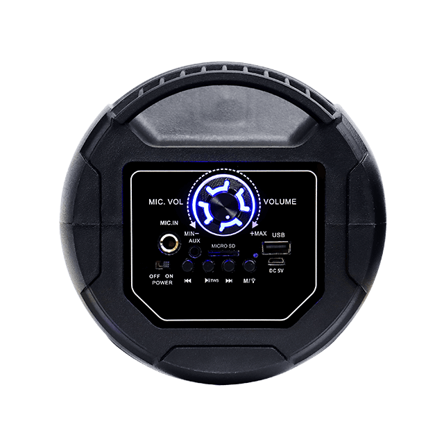 4 Inch Portable Bluetooth Rechargeable Speaker With RGB Ring Light