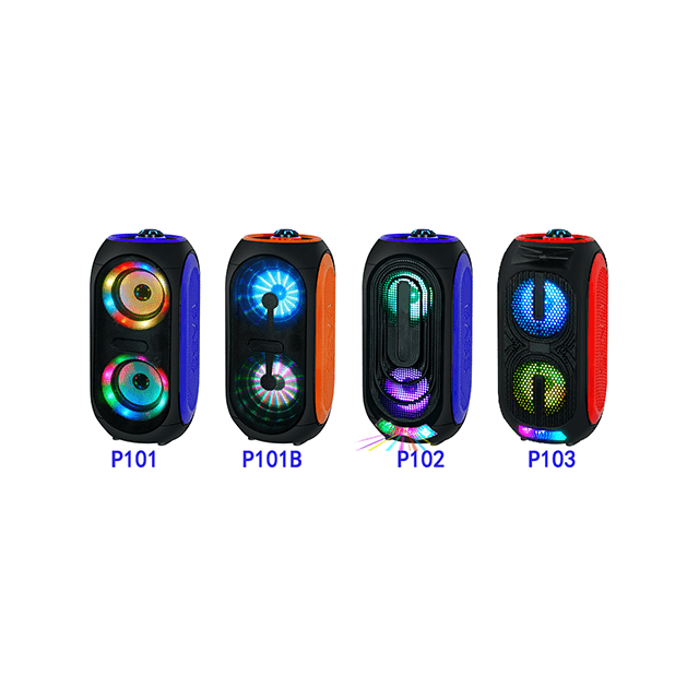 Dual 4 Inch Private Mould Portable Rechargeable Wireless Speaker With RGB Flashing Light-2