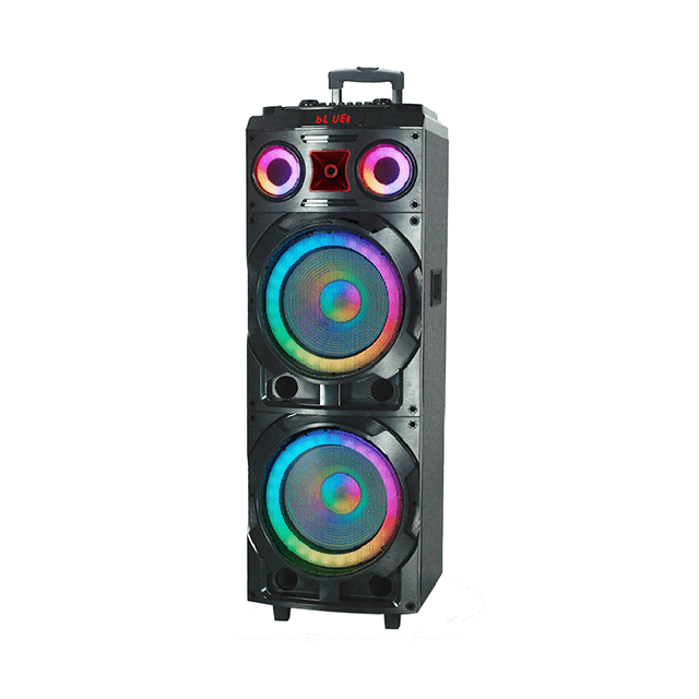 12 Inch Bluetooth Rechargeable Wooden Speaker With RGB Ring Lights 